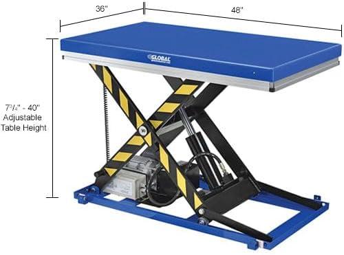 Global Industrial Power Scissor Lift Table, Hand & Foot Control, 48" x 36", 2200 Lb Capacity
