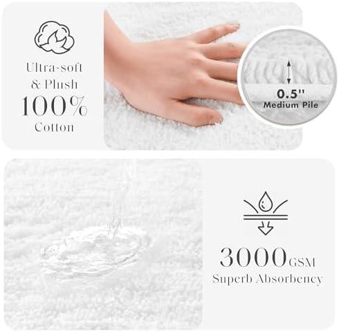 Madison Park Signature Splendor 100% Cotton Tufted 3000 GSM Reversible Bath Rug