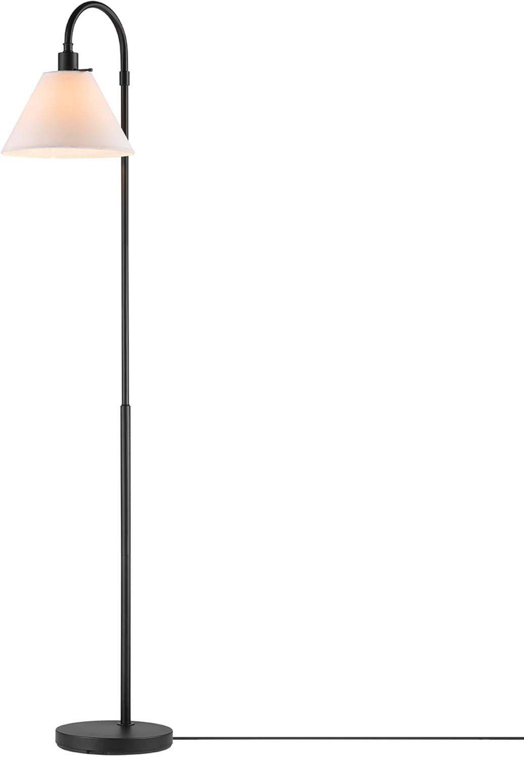 Globe Electric Barden 58" Black Floor Lamp with Dark Gray Velvet Shade Made of Metal Material