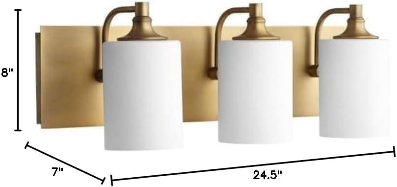 Quorum Lighting Celeste Glass 3-Light Aged Brass Wall Sconce