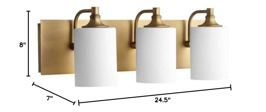 Quorum Lighting Celeste Glass 3-Light Aged Brass Wall Sconce