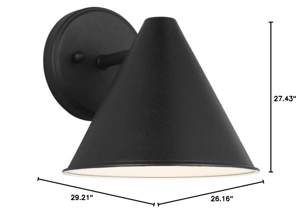 Generation Lighting Crittenden 1 -Light 7.63-in H Black Hardwired Dark Sky Outdoor Wall Light