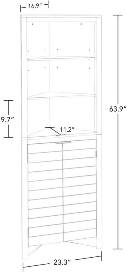 RiverRidge Home RiverRidge Madison Tall Corner Bathroom Storage Cabinet with Open Shelves