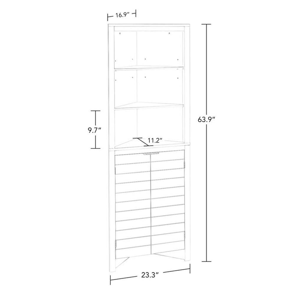 RiverRidge Home RiverRidge Madison Tall Corner Bathroom Storage Cabinet with Open Shelves