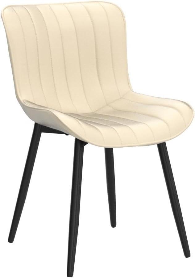 Heitger Leather Upholstered Side Chairs Modern Dining Chairs, Wingback Dining Room Chair