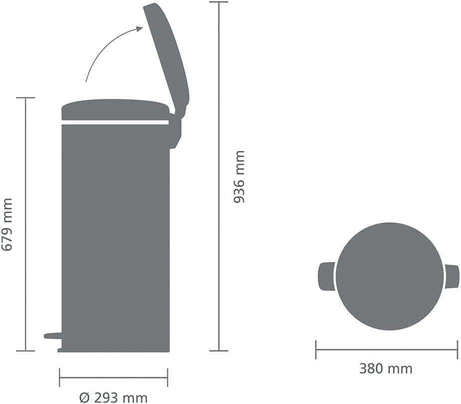 Brabantia NewIcon Step On Trash Can, 8 Gallon (30 Liter)