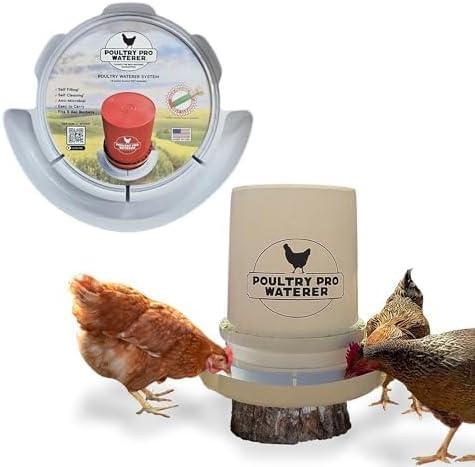 The Original Poultry Pro Waterer | DIY Chicken Waterer for Chicken Coop | Hands Free Poultry Waterer Suitable for Pigeons, Ducks, Chickens & Other Smaller Birds - Fits All 5 Gallon Buckets