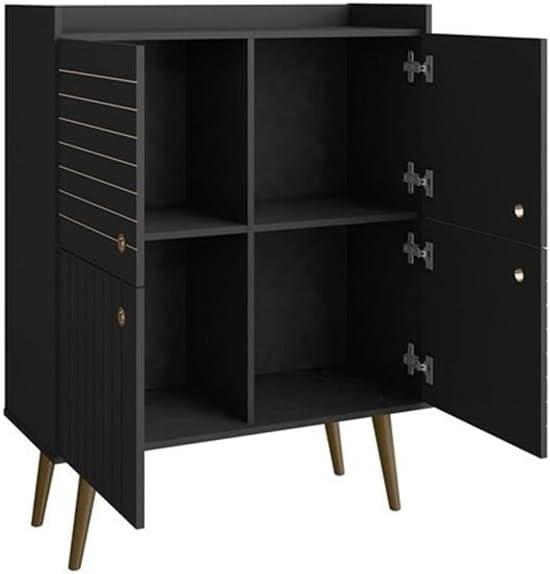 Bogart Black Mid-Century Modern Office Accent Cabinet