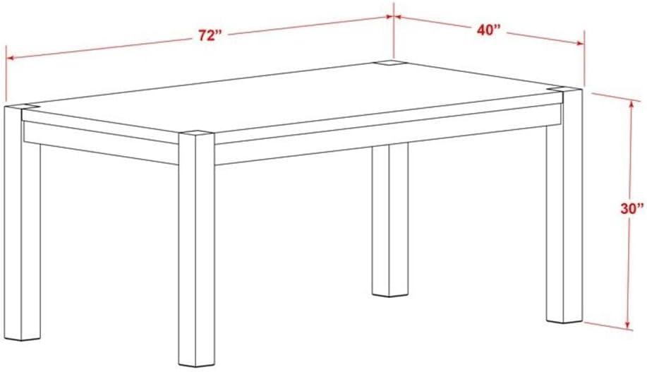 East West Furniture Lismore Rectangular Wood Dining Table in Walnut