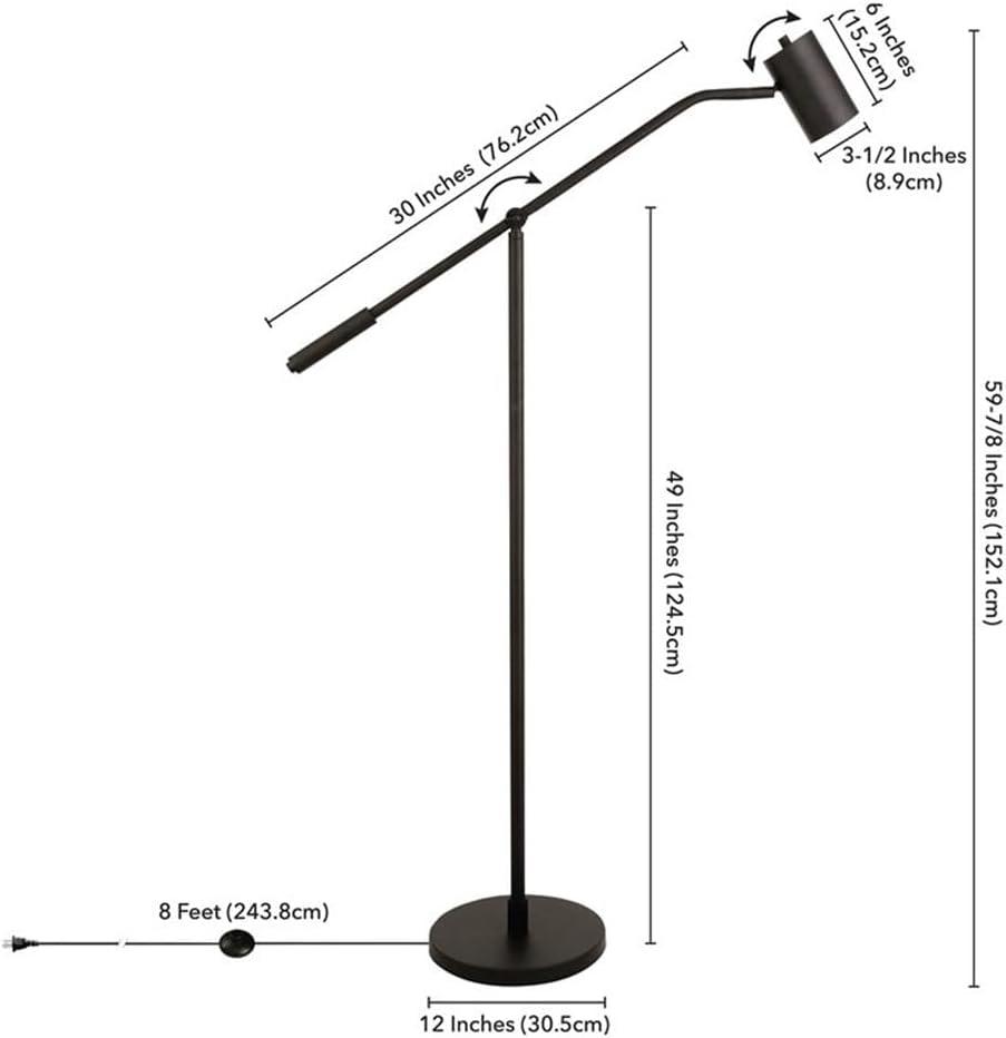 Henn&Hart 12" Blackened Bronze Metal Floor Lamp