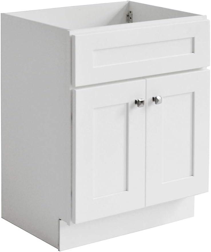 Brookings 24-Inch White Solid Wood Bathroom Vanity