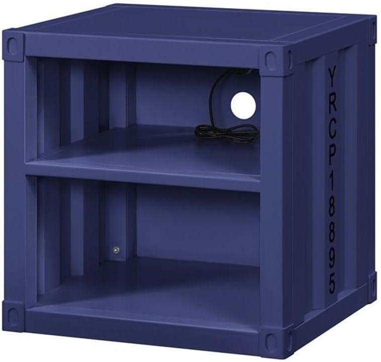 F&L Homes Studio Cargo Metal Nightstand W/USB