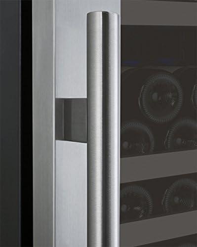 Stainless Steel 24" Wide 177 Bottle Wine Refrigerator with Interior Lighting