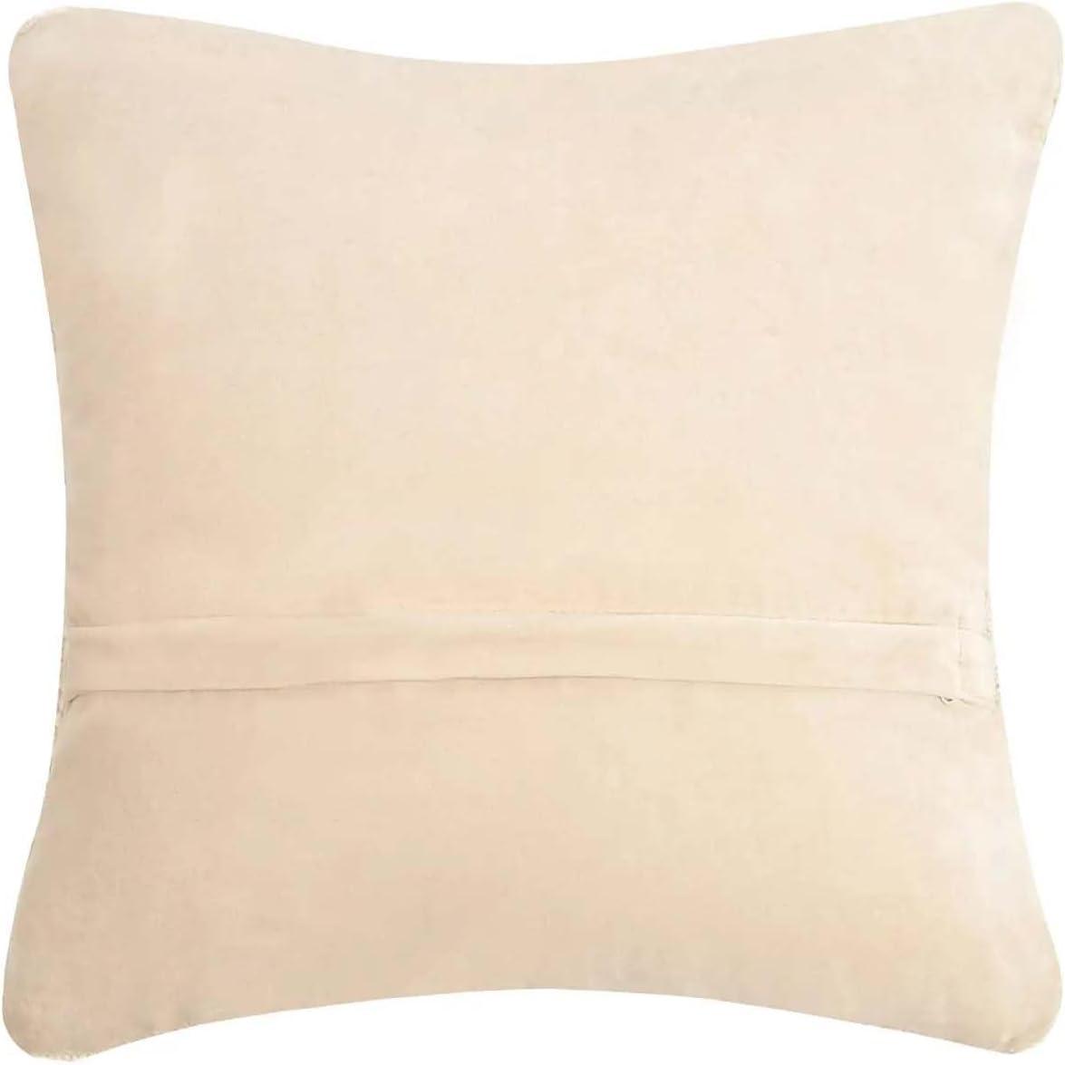 Peking Handicraft  16 x 16 in. Holiday Chinoiserie Poinsettia Poly-filled Square Hook Pillow, Multi Color