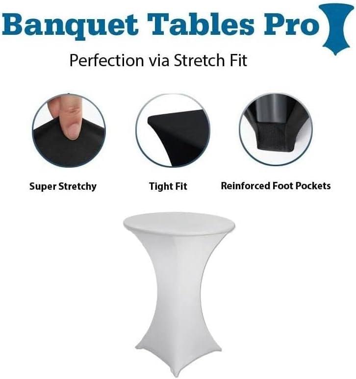 30 x 42 White Stretch Spandex Highboy Cocktail Cover -by Banquet Tables Pro