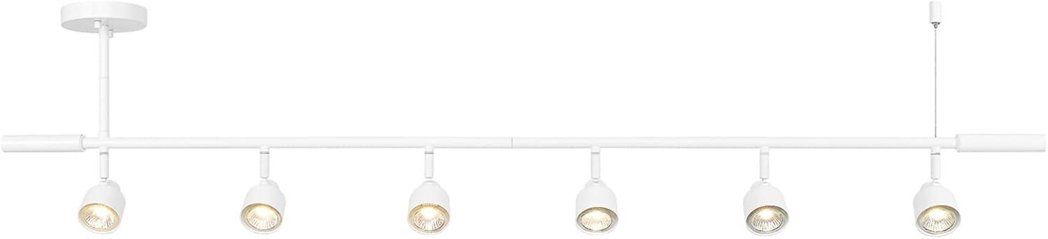 Matte White 6-Light Adjustable Ceiling Track Lighting