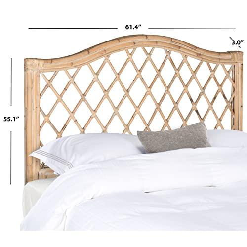 Transitional Full-Size Wicker Headboard in Rich Beige Tones