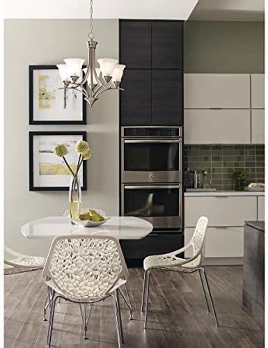 Progress Lighting Trinity 5-Light Chandelier, Steel, Antique Bronze, Etched Glass Shades