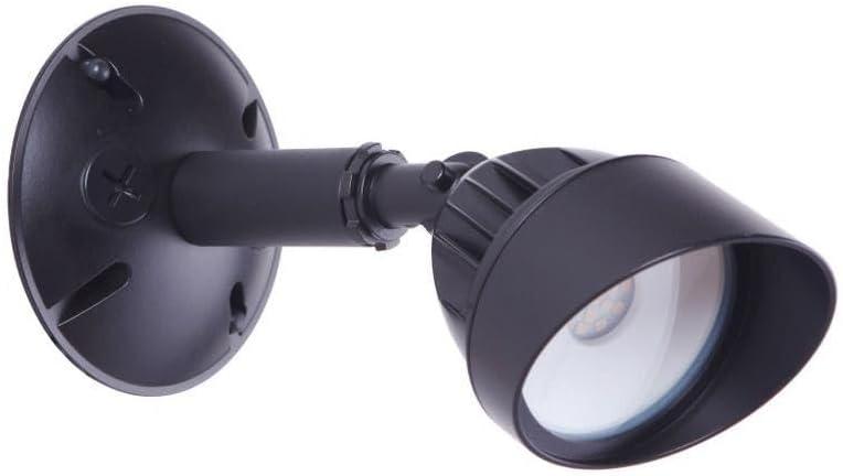 Midnight Black LED Outdoor Flood Light with Glass Shade