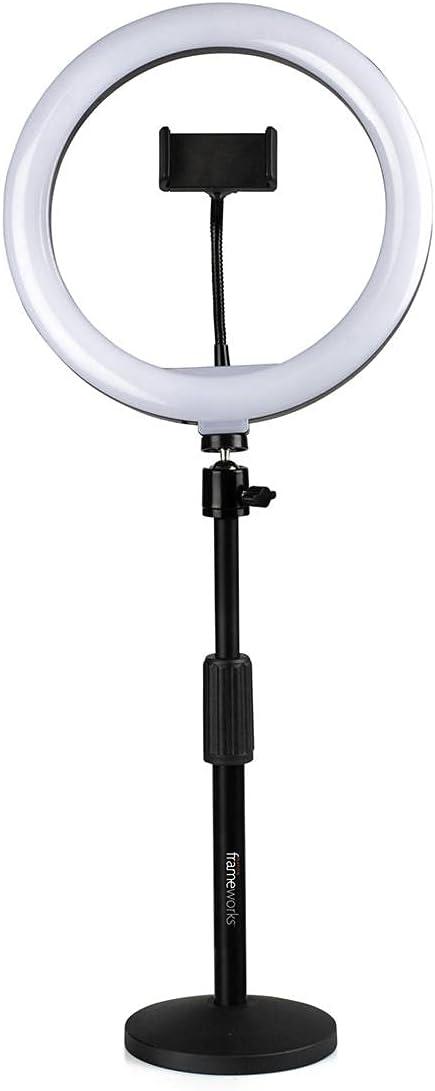 Gator 10" LED Desktop Ring Light Stand With Phone Holder and Compact Weighted Base