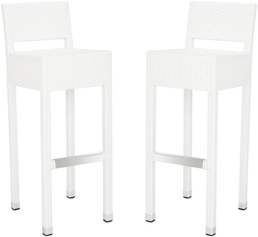 Landry Barstool - Indoor/Outdoor - FOX5212 - White - Safavieh