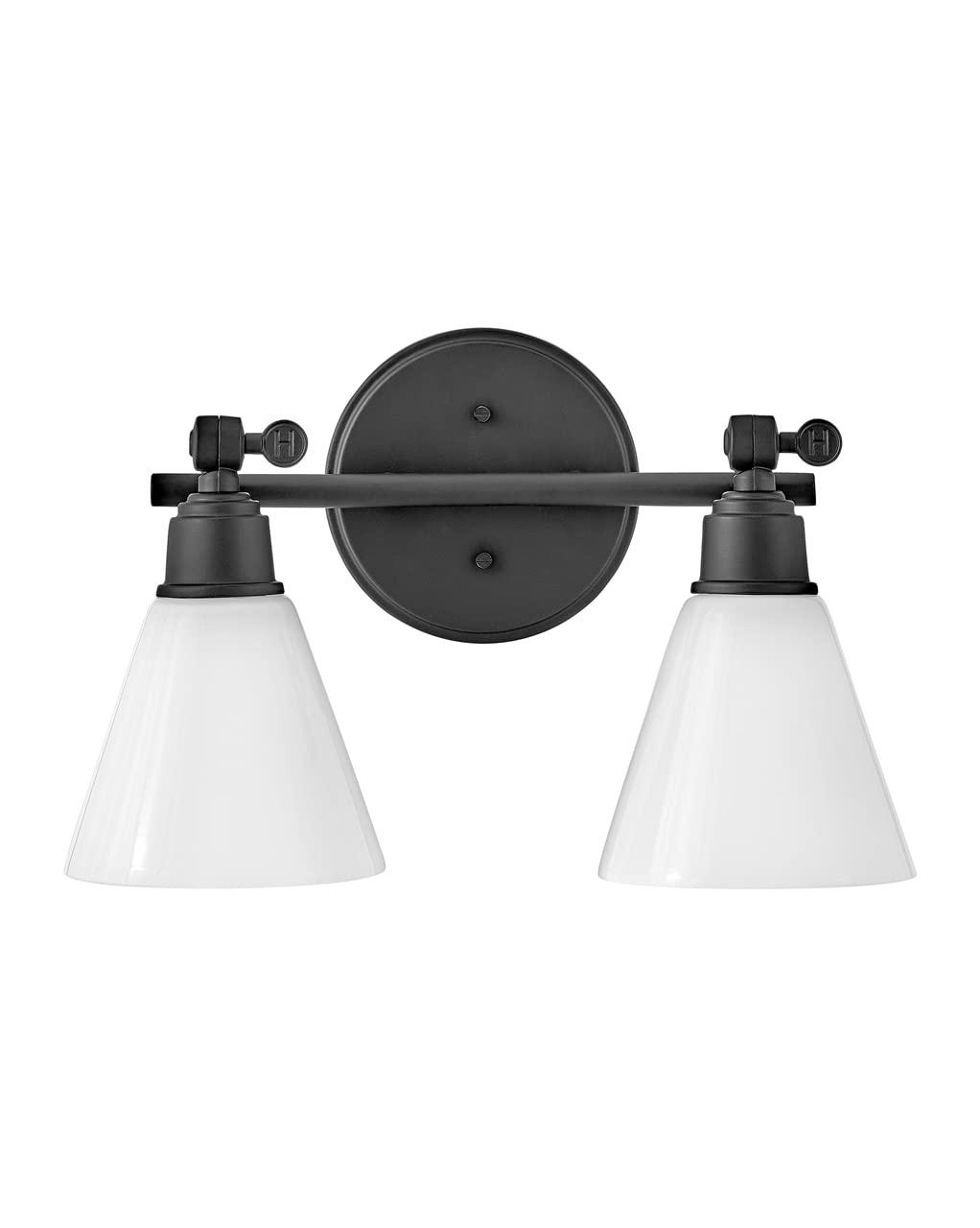 Arti 16-in Adjustable Two Light Bath Vanity with Cased Opal Shade