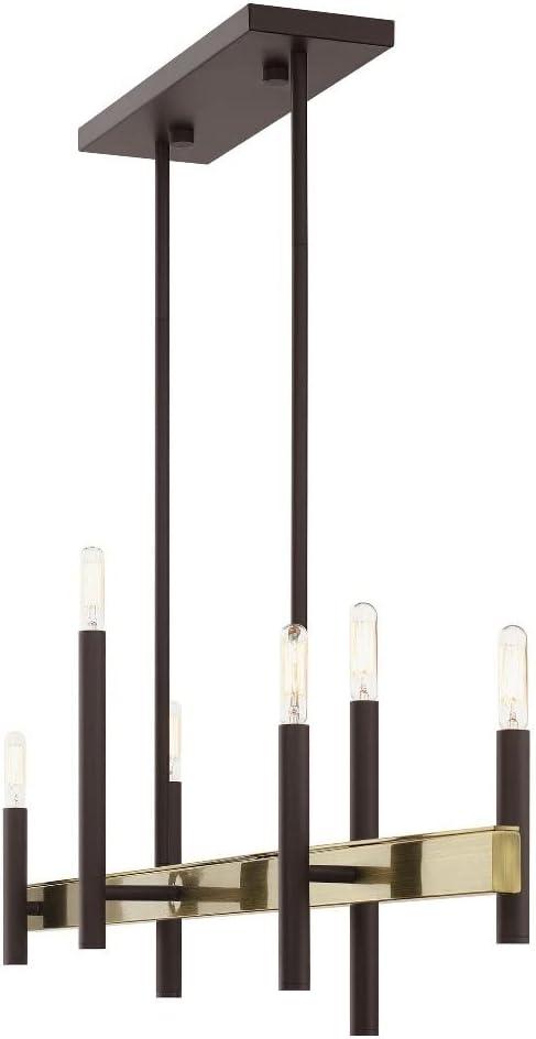 Livex Lighting Denmark 6 - Light Chandelier in  Bronze/Antique Brass