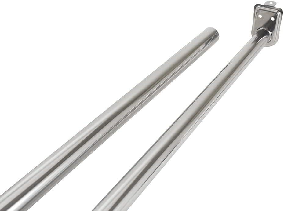 Adjustable Silver Stainless Steel Closet Rod in Polished Chrome 48 to 72-Inch