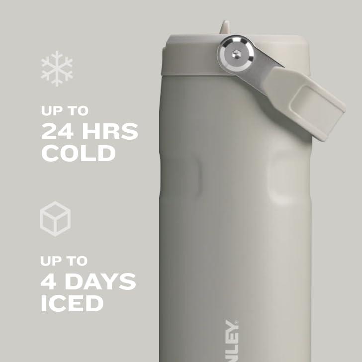 Stanley 24oz IceFlow Aerolight Stainless Steel Water Bottle with Flip Straw 2.0 - Frost: Portable Drinkware, Plastic Lid