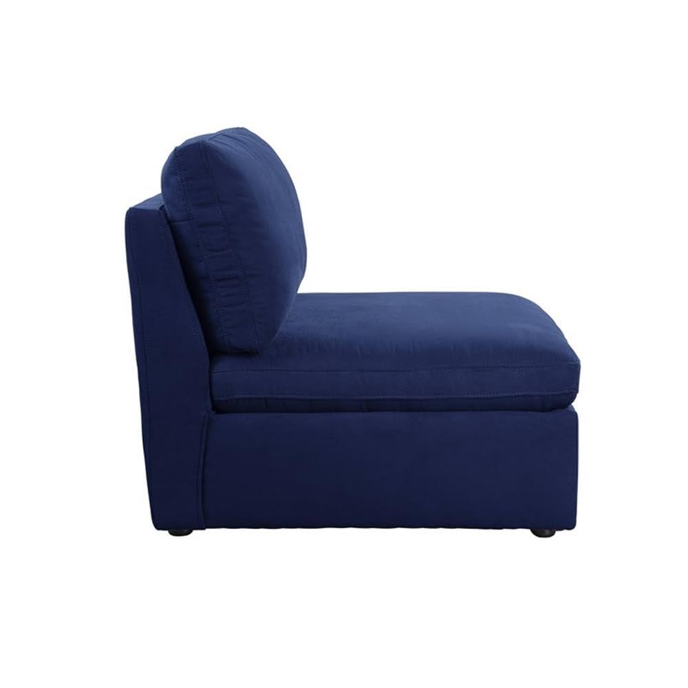 Crosby Modular - Armless Chair in Blue Fabric