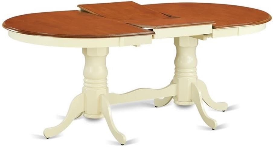 East West Furniture Plainville 5-piece Wood Dinette Set in Buttermilk/Cherry