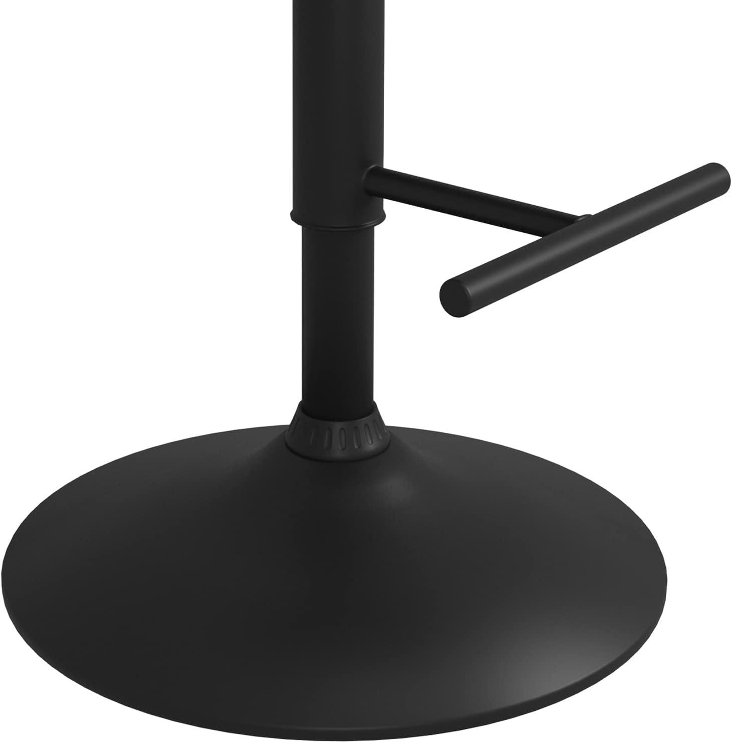 Simpli Home Goulding Adjustable Swivel Upholstered Mid-Century Modern Bar Stool with Hydraulic Lift and Footrest