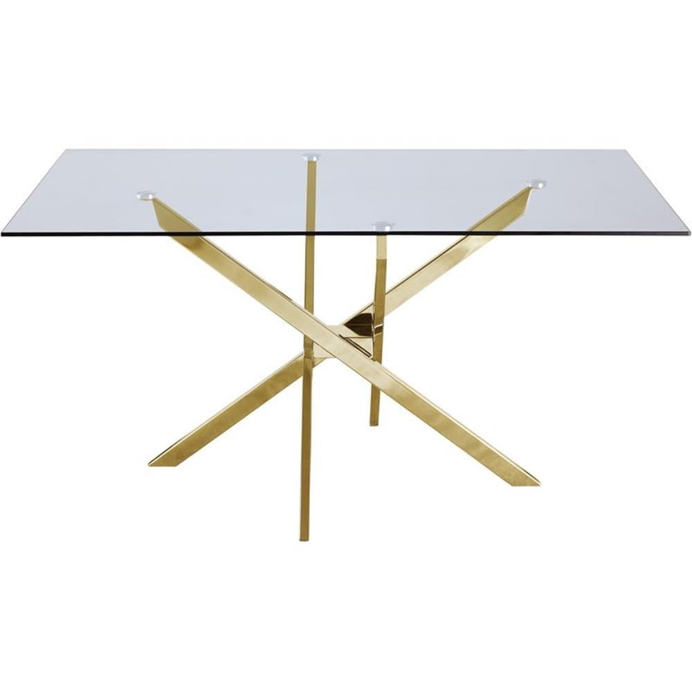 Meridian Furniture Yellow Xander Contemporary Glass Dining Table