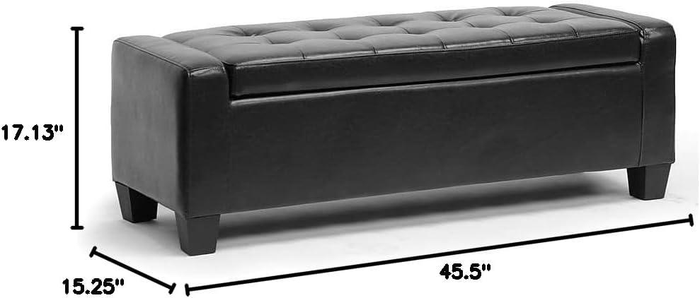 Manchester Ottoman Black - Baxton Studio