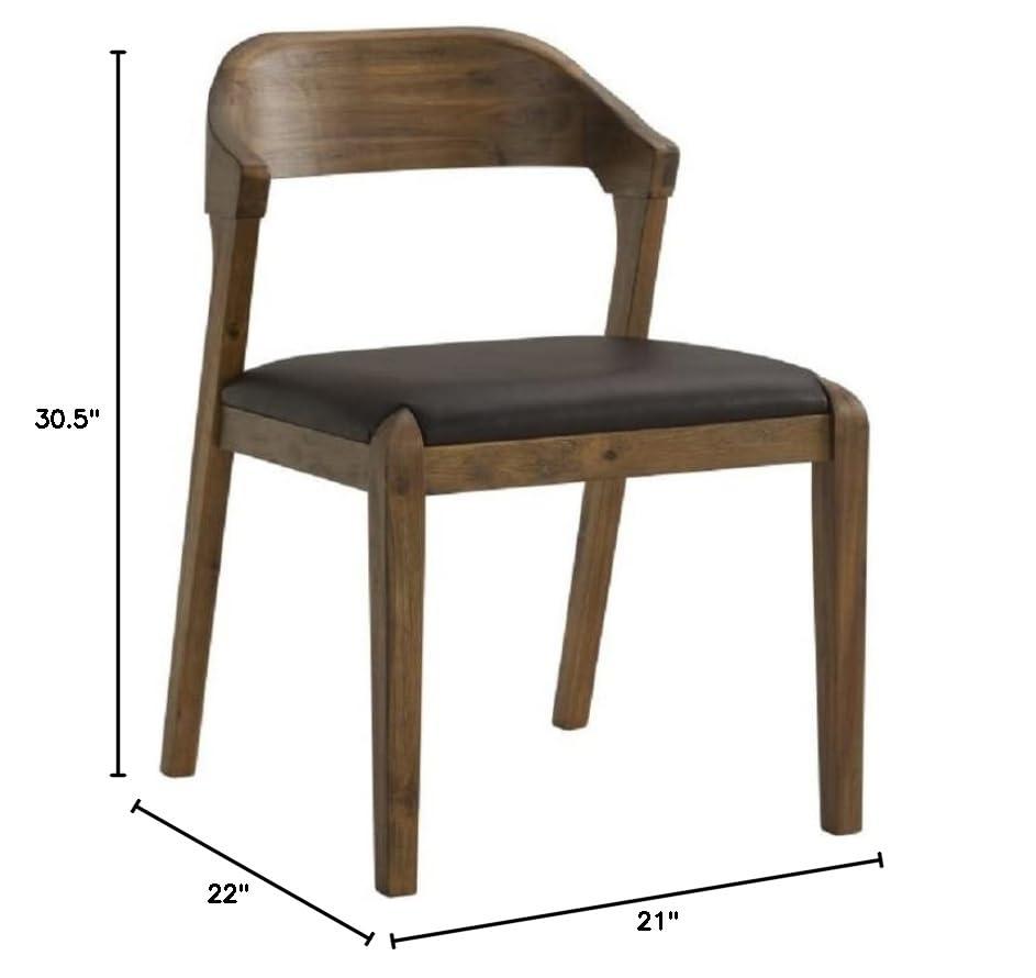 Rasmus Dining Chair Chestnut - Boraam: Acacia Wood, Faux Leather, Easy-to-Clean, 250lb Capacity