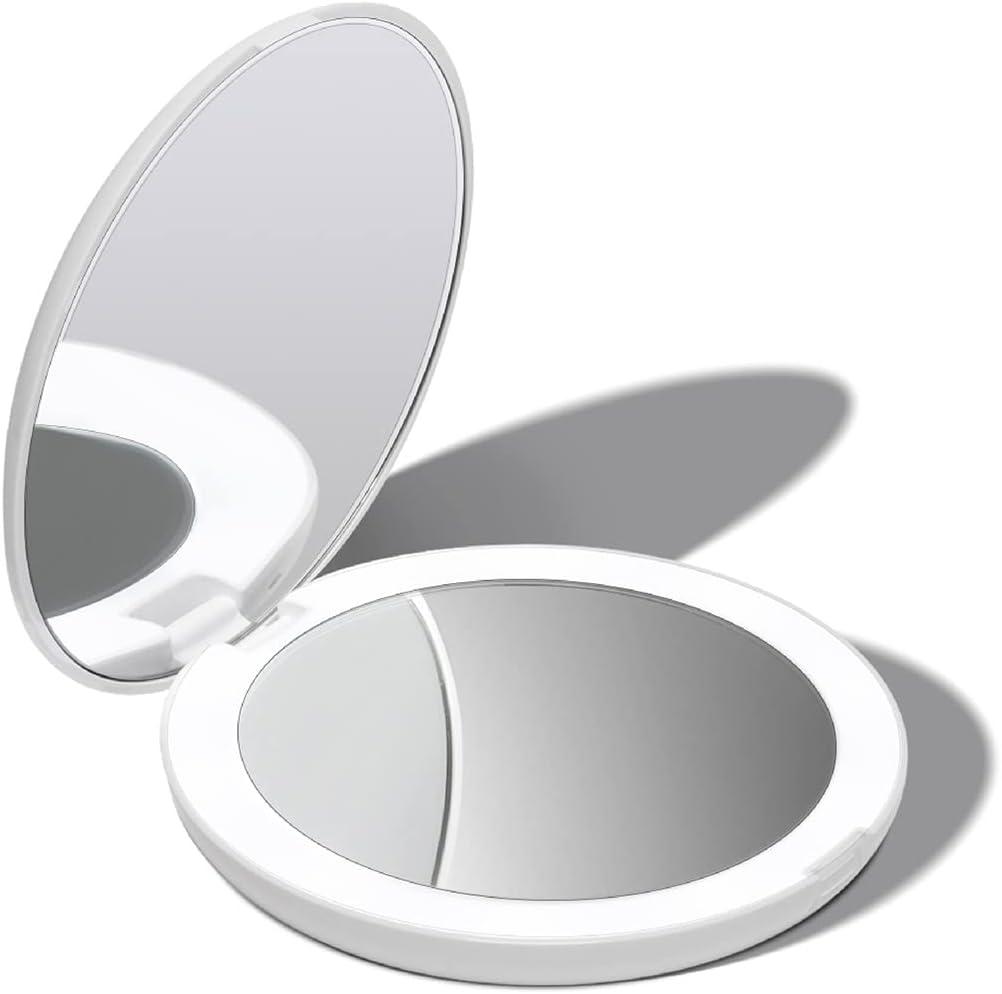 Modern Lighted Magnifying Compact Mirror