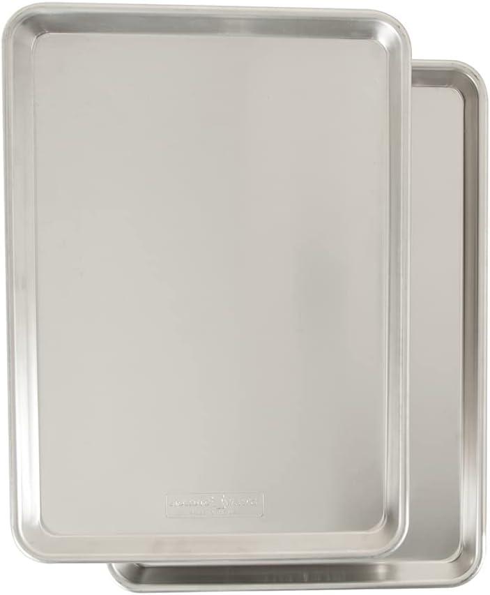 (2 pack) Nordic Ware Naturals 18" x 13" Aluminum Half Sheet, Rectangular Cookie & Baking Sheet Pan