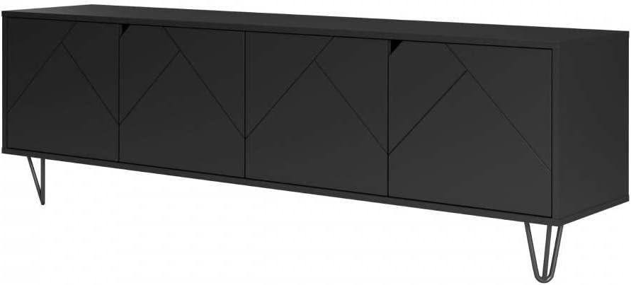 Homestock Earthy Elegance 119706 Slim TV Stand, 72-inch, Black