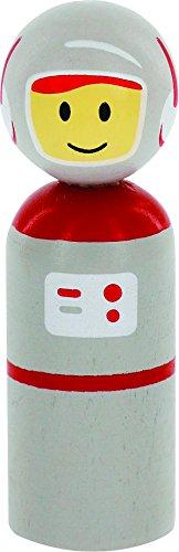 Svan Wooden Stacker Toy Space Rocket- 6 Magnetic Stacking Pieces-Building Set with Surprise Astronaut Inside, Hands On Game for Kids, Interactive Play