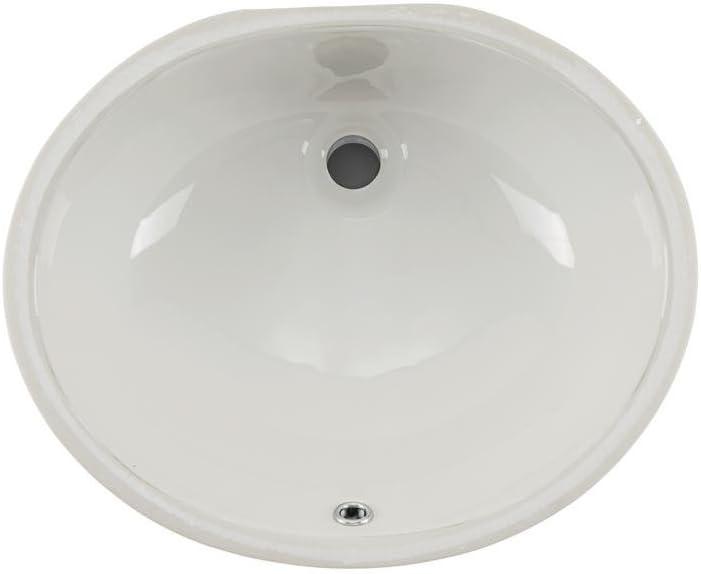 Wells Sinkware Rhythm Series 14'' Ceramic Oval Bathroom Sink with Overflow