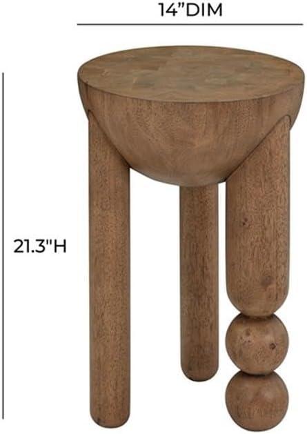 Morse Cognac Wood Accent Table