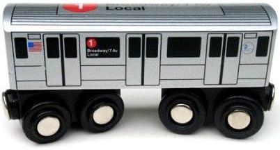 MUNI PALS Munipals New York City Subway Wooden Railway (A Division/IRT) 7 Train/Flushing Express–Child Safe and Tested Wood Toy Train