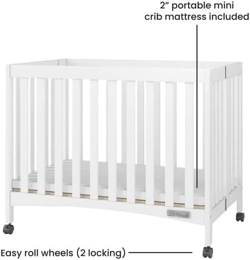 London Mini Portable Crib With Mattress