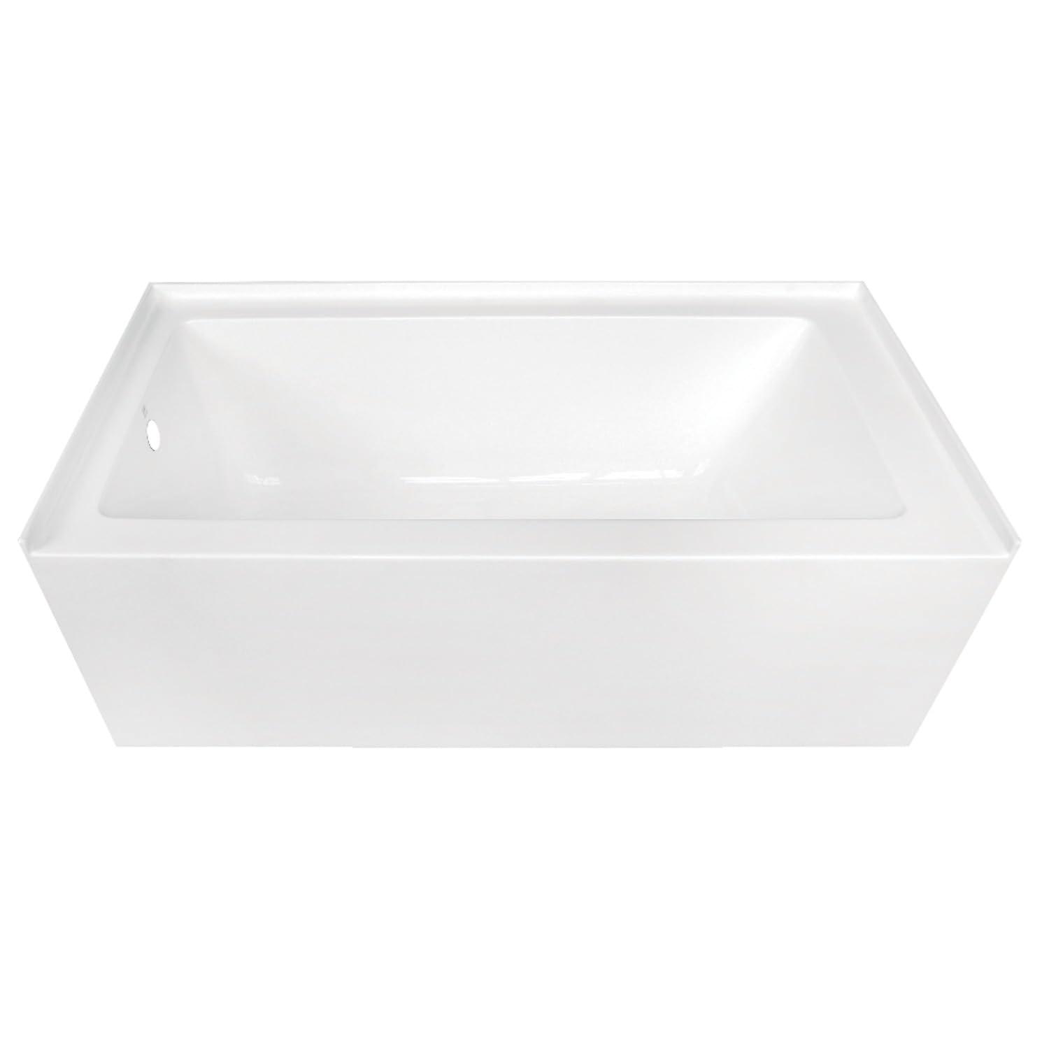 Kingston Brass Aqua Eden 60-Inch Acrylic Rectangular 3-Wall Alcove Tub