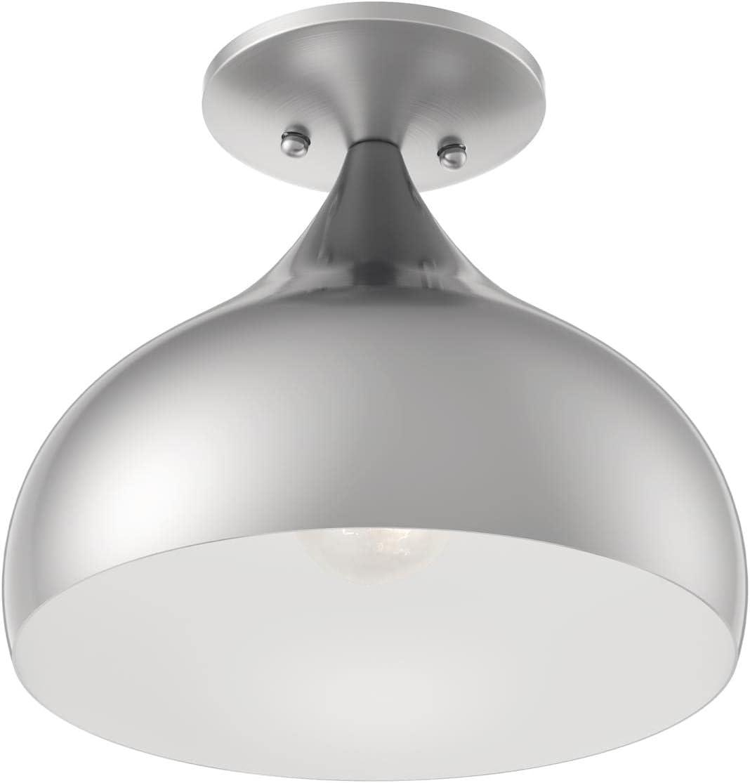 Livex Lighting Amador 1 - Light Semi-Flush Mount in  Brushed Nickel