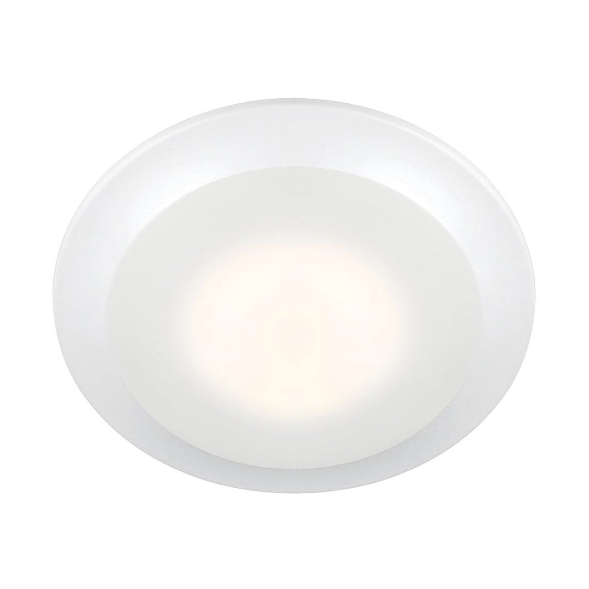 Designers Fountain LED Recessed Ceiling Lights 6 Pack, 7 inch CCT Disk Light Fixtures, Dimmable, 1000 Lumens, 3000K /4000K, White Trim, RC7WHWH8102C-6