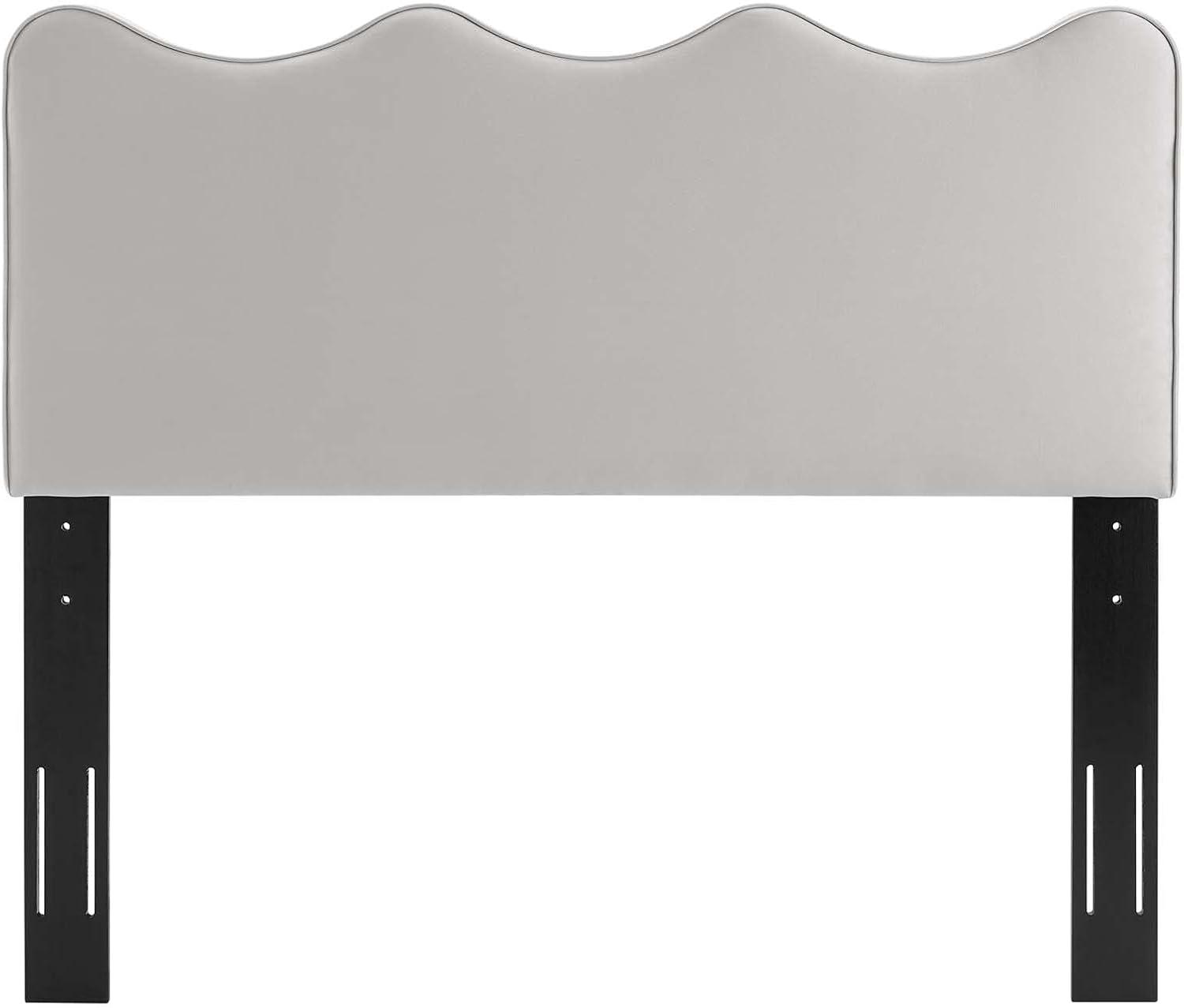 Modway Athena Twin Headboard – Performance Velvet Upholstered Headboard with Rounded Corners and Vertical Channel Tufting