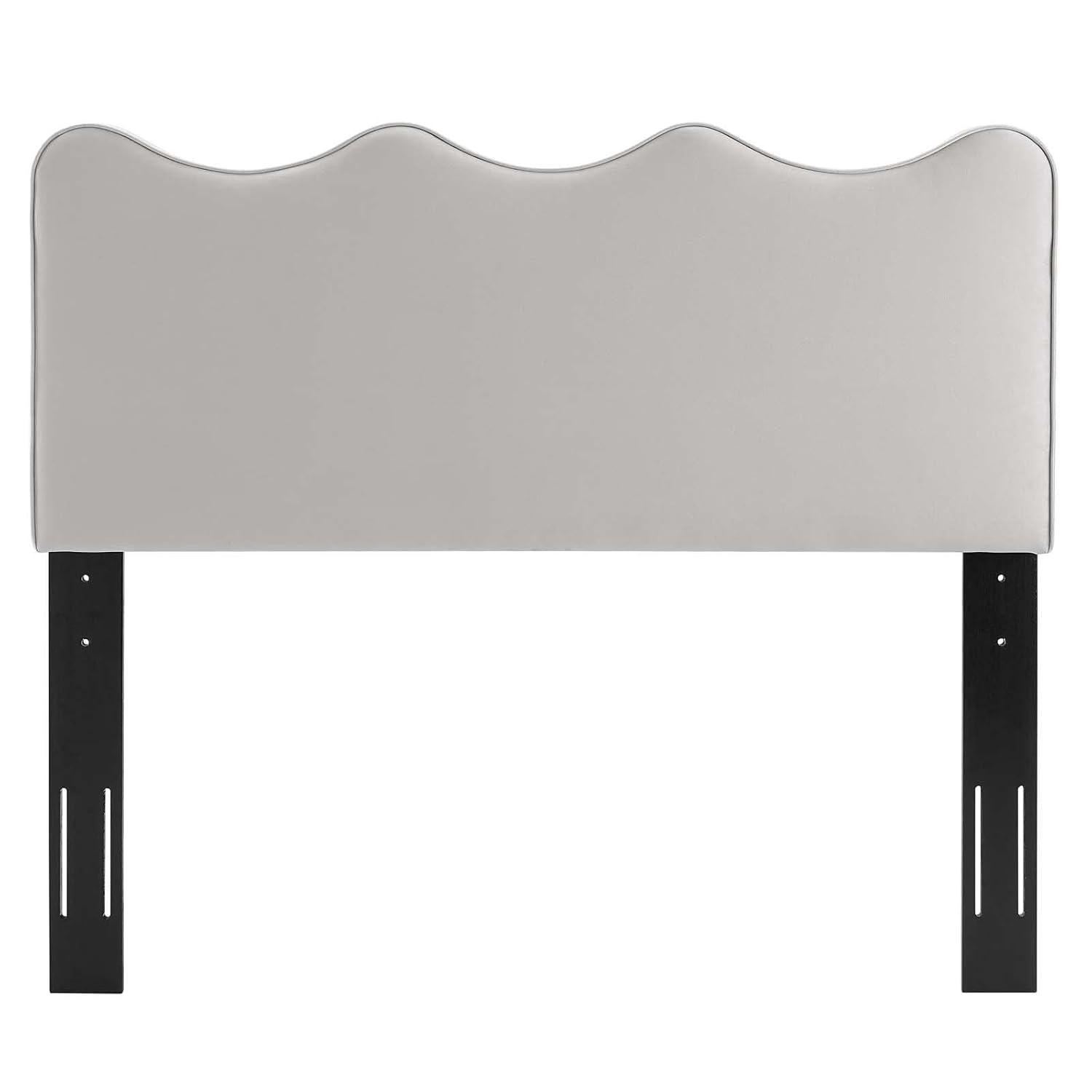 Modway Athena Twin Headboard – Performance Velvet Upholstered Headboard with Rounded Corners and Vertical Channel Tufting