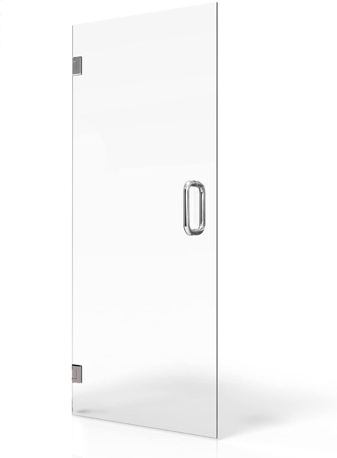 28" x 72" Frameless Chrome Pivot Shower Door with Clear Glass