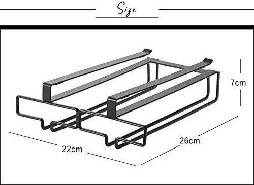 Yamazaki Home Under Shelf Wine Glass Rack - Hanging Storage Holder, Steel, Undershelf